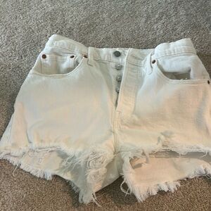Levi white jean shorts